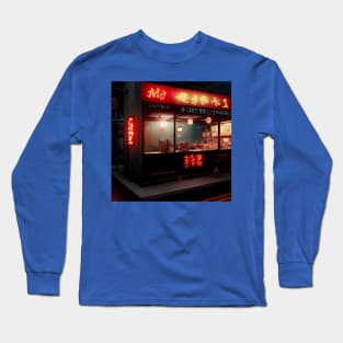 Cyberpunk Tokyo Ramen Shop Long Sleeve T-Shirt